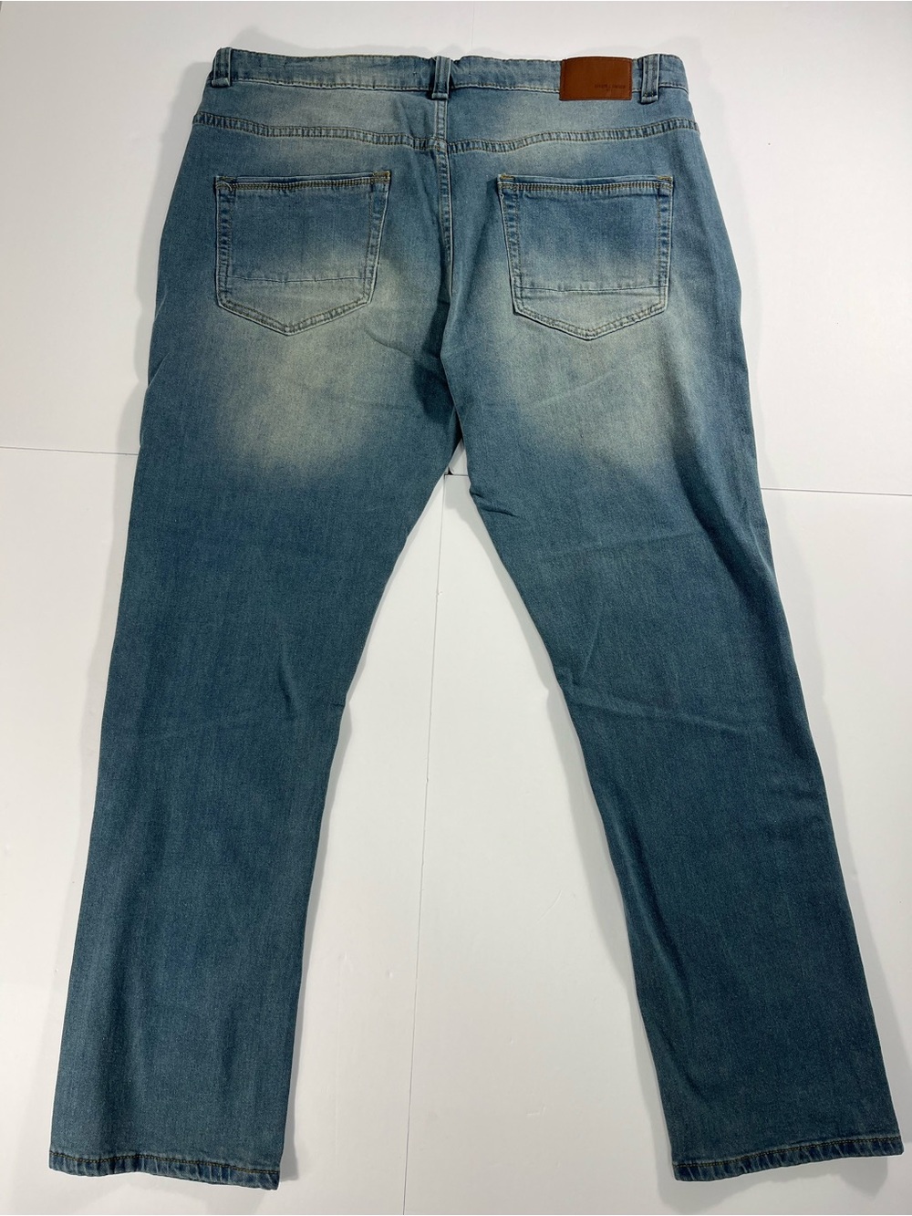 Slim Straight Light Blue Washed Men's Jeans - Picture 2 of 9